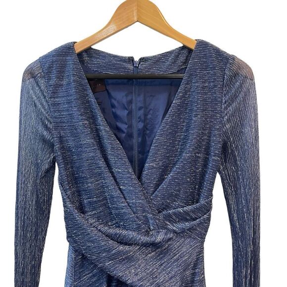 TALBOT RUNHOF Pokario23 Electric Blue Metallic Voile Gown in Size US4 - Picture 10 of 13